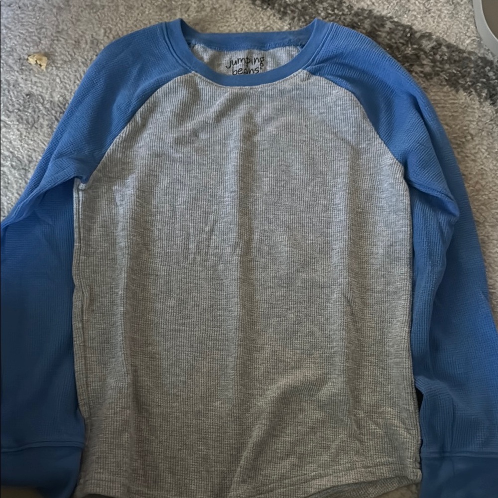 Blue and Gray Long Sleeve Shirt